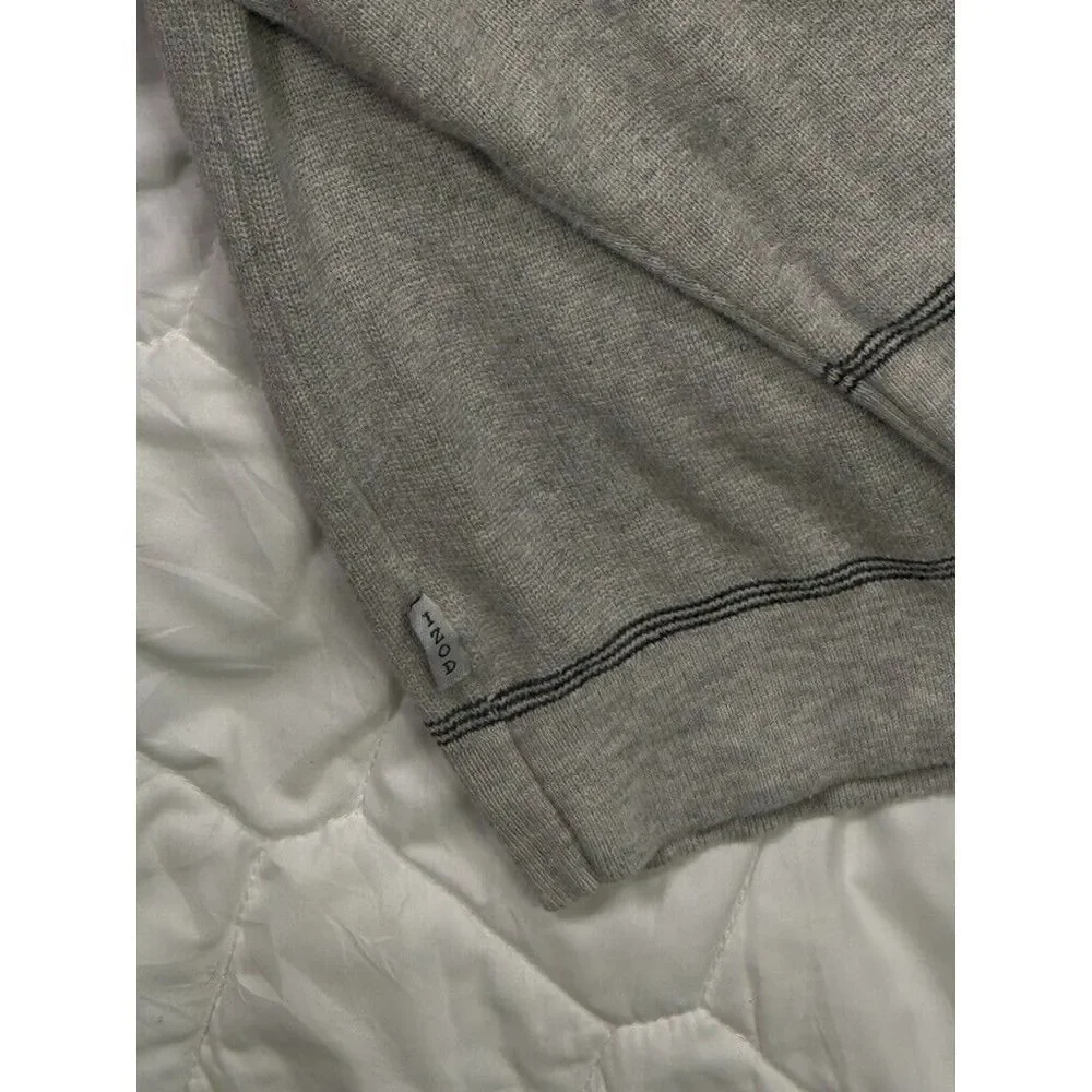 IZOD Mens Mock Neck 1/4 Zip Pullover Sweater XL Grey‎ Cotton Contrast Stitching